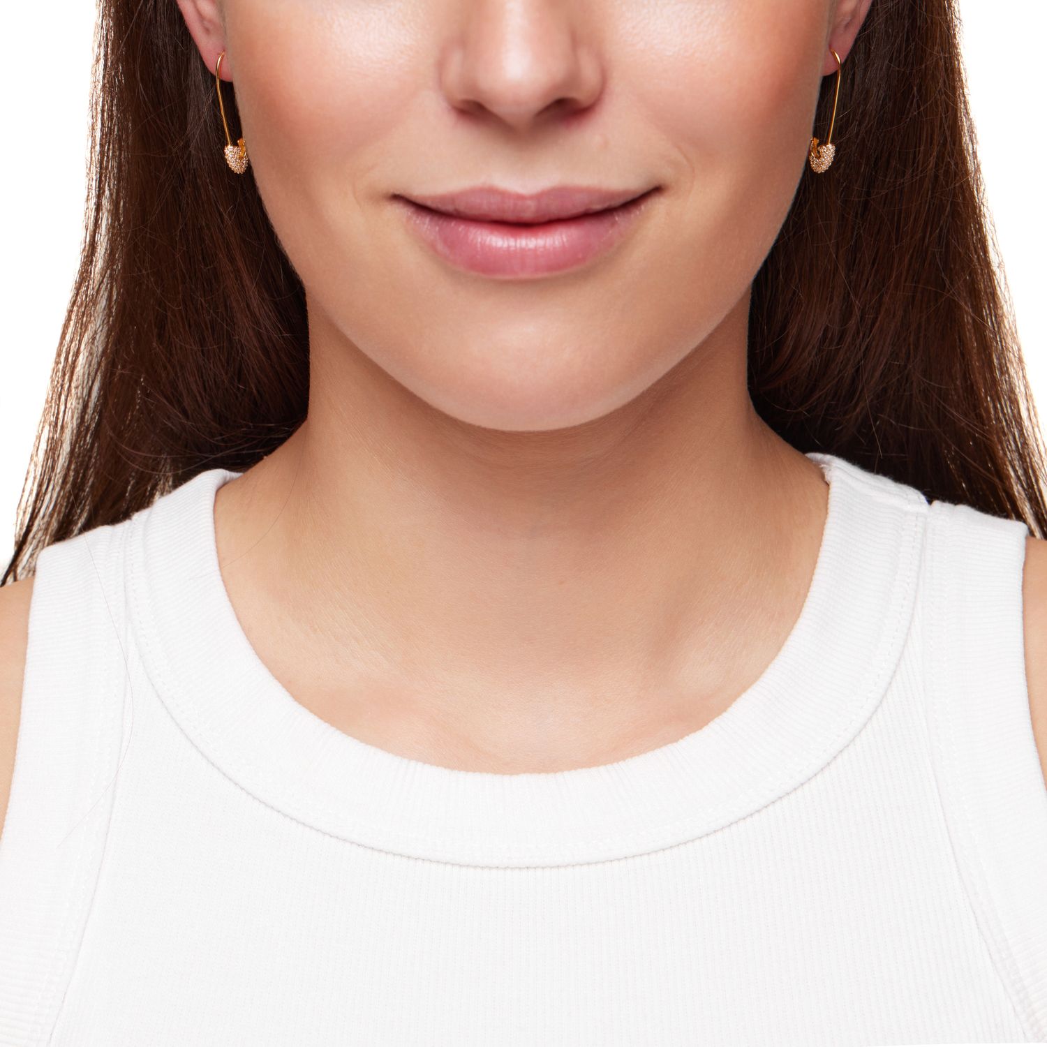 Серьги Crystal Pin Earrings - Gold