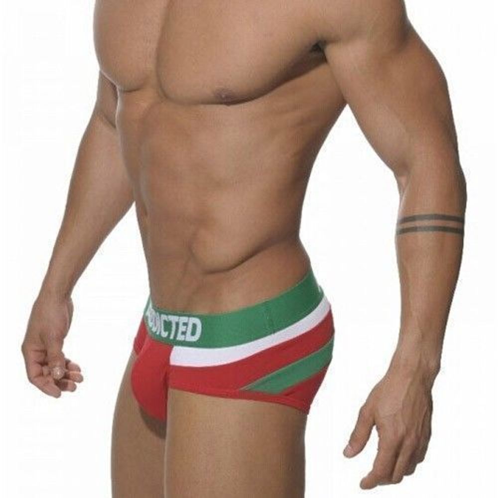 Мужские трусы Addicted World Cup Brief Italy Style брифы красные с флагом Италии