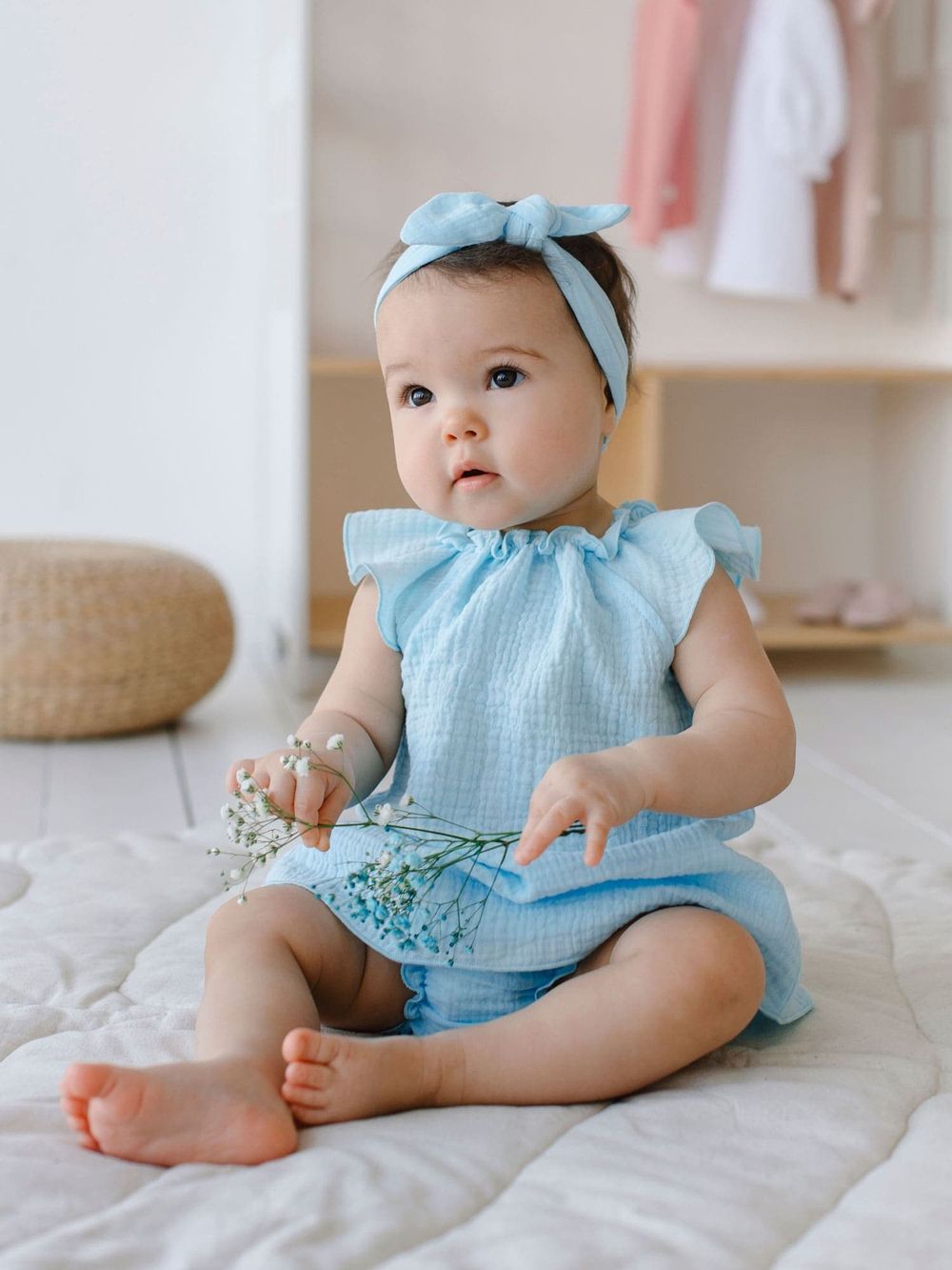 Повязка-солоха муслиновая "Небо" 0+