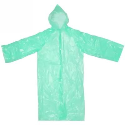 Дождевик-плащ 25 Мкрн 110*65см «Ветерок» с капюшоном, на кнопках, зеленый ДоброСад
