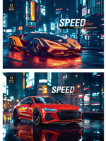 Альбом для рисования А4 12л. "Авто в городе-4" скрепка, 2 дизайна (Проф-Пресс)