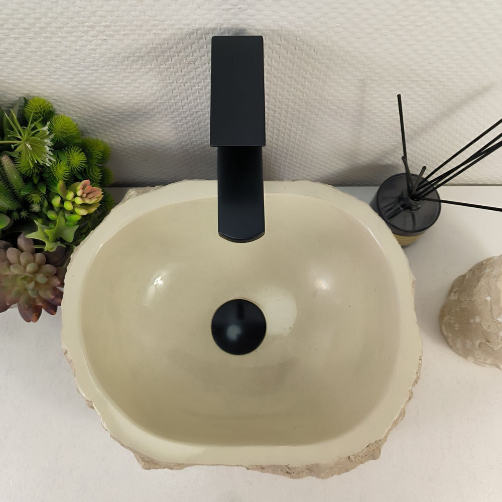 Каменная раковина из мрамора Erozy Cream EM-05571 (35*28*17) 0868 из натурального камня