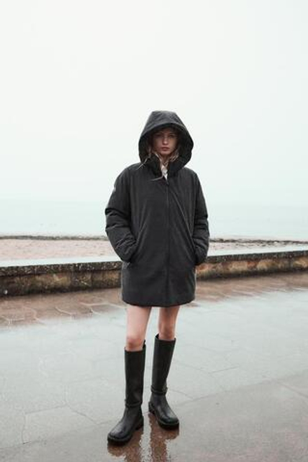 ZARA АНОРАК WATER AND WIND PROTECTION, ЧЕРНЫЙ