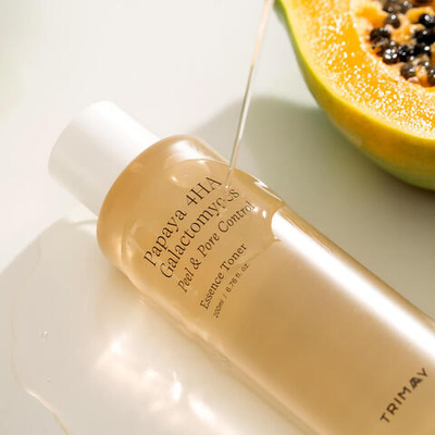 Trimay Отшелушивающий тонер-эссенция с энзимами Trimay Papaya 4HA Galactomyces Peel & Pore Control Dual Essence Toner, 200 мл