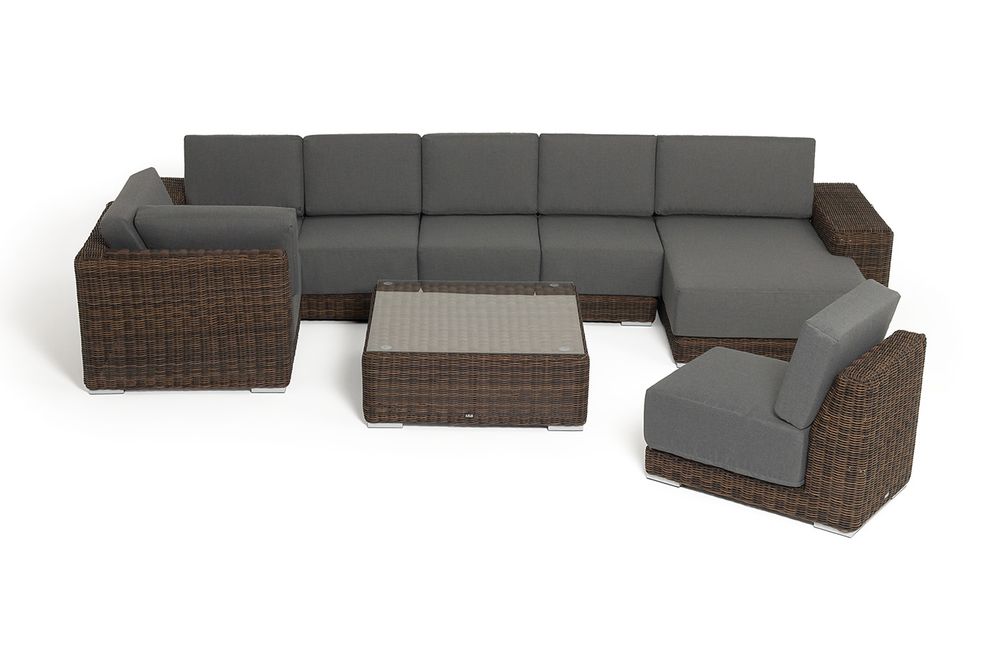 "Капри" трансформирующаяся лаунж-зона из искусственного ротанга, цвет коричневый