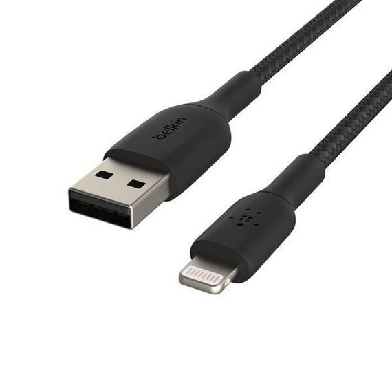 Кабель Belkin BoostCharge Braided Lightning - USB-A 1 м (CAA002BT1MBK) черный