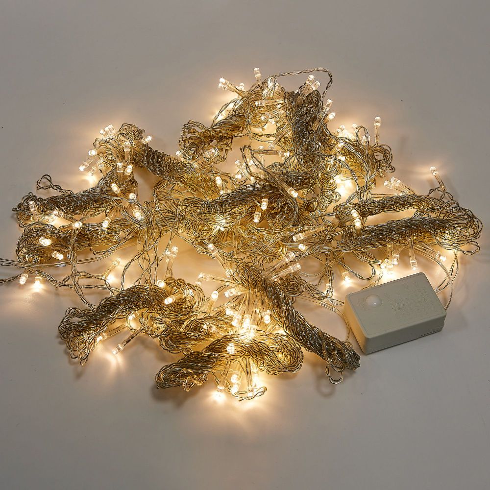 ULD-C3030-192-DTA WARM WHITE IP20 Занавес светодиодный. 3х3м. 192 светодиода. Теплый белый свет. Провод прозрачный. TM Uniel