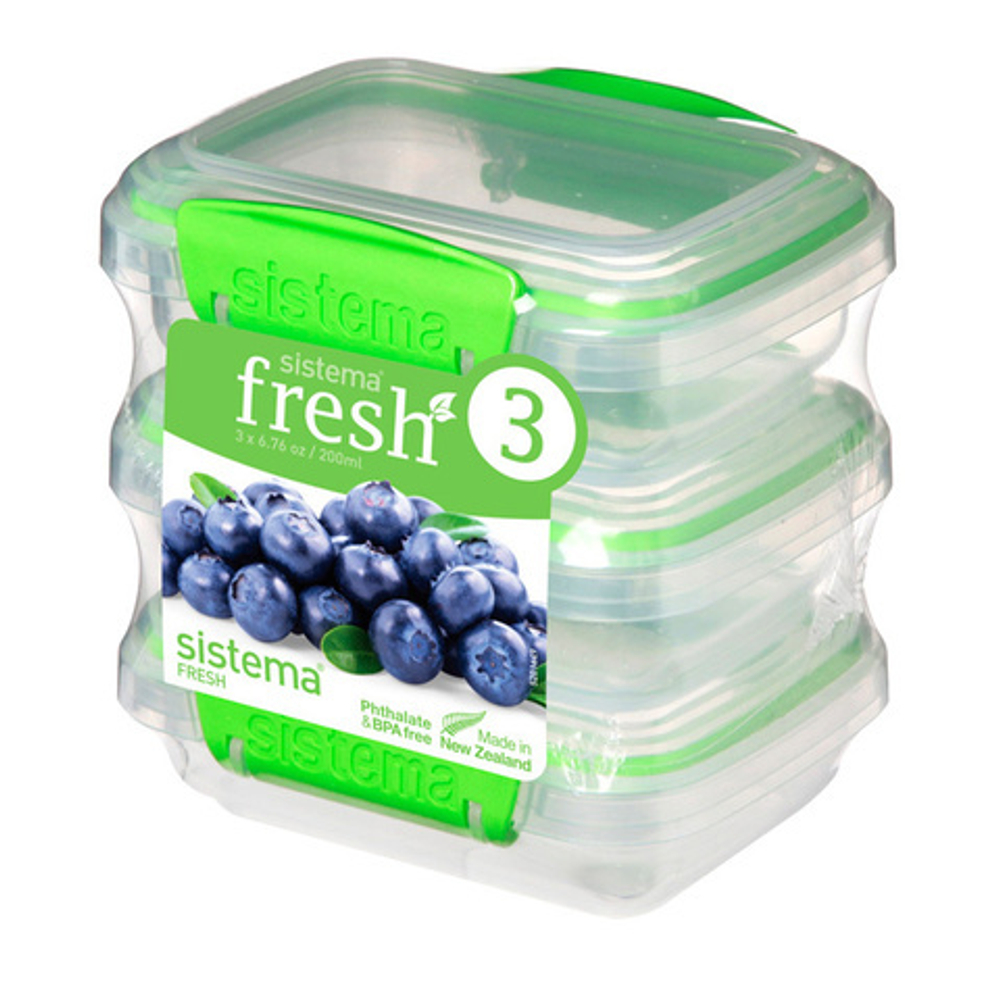 Набор контейнеров 3шт 200мл Sistema Fresh зеленый