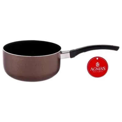 КОВШИК AGNESS ШОКОЛАД С АНТИПРИГАРНЫМ ПОКРЫТИЕМ 1000 МЛ БЕЗ УПАКОВКИ 14*7 СМ