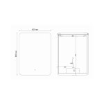 Зеркало LED VLM-3BE600-2 600х800 c сенсорным выключателем и диммером, антизапотевание