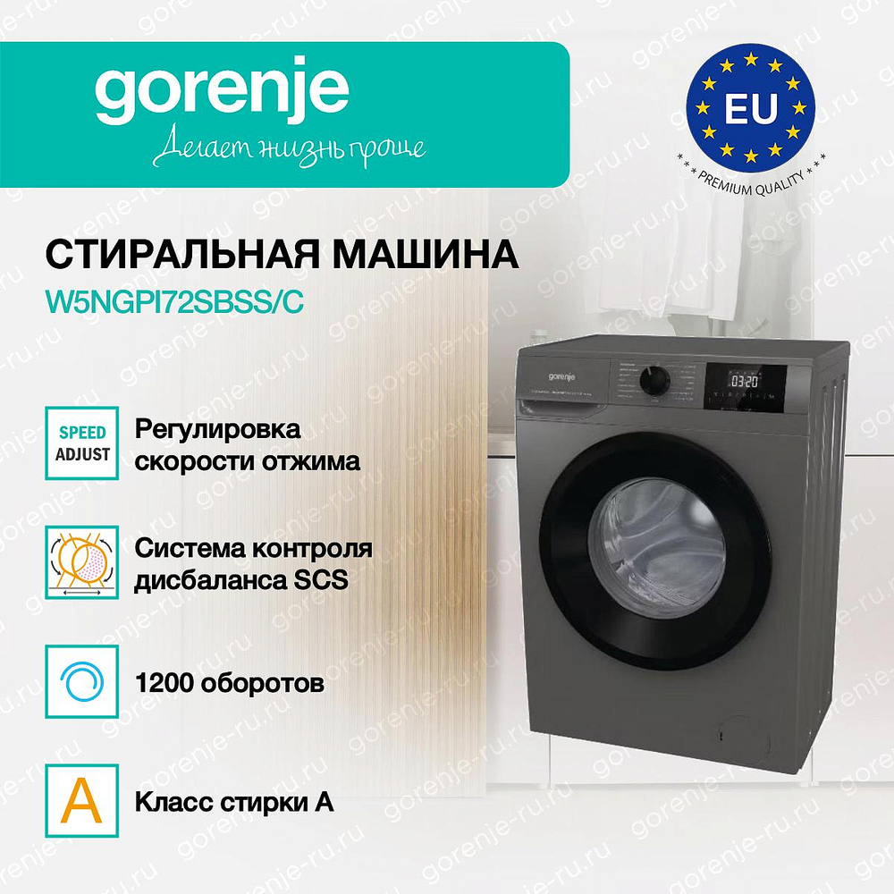 Стиральная машина Gorenje W5NGPI72SBSS/C