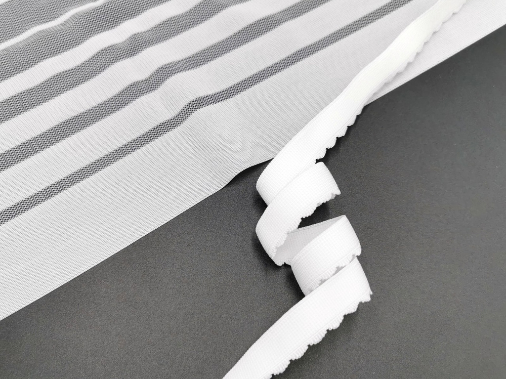 _Отделочная резинка с фестонами, 15мм, белый, (Арт: OTR635/15-001), м