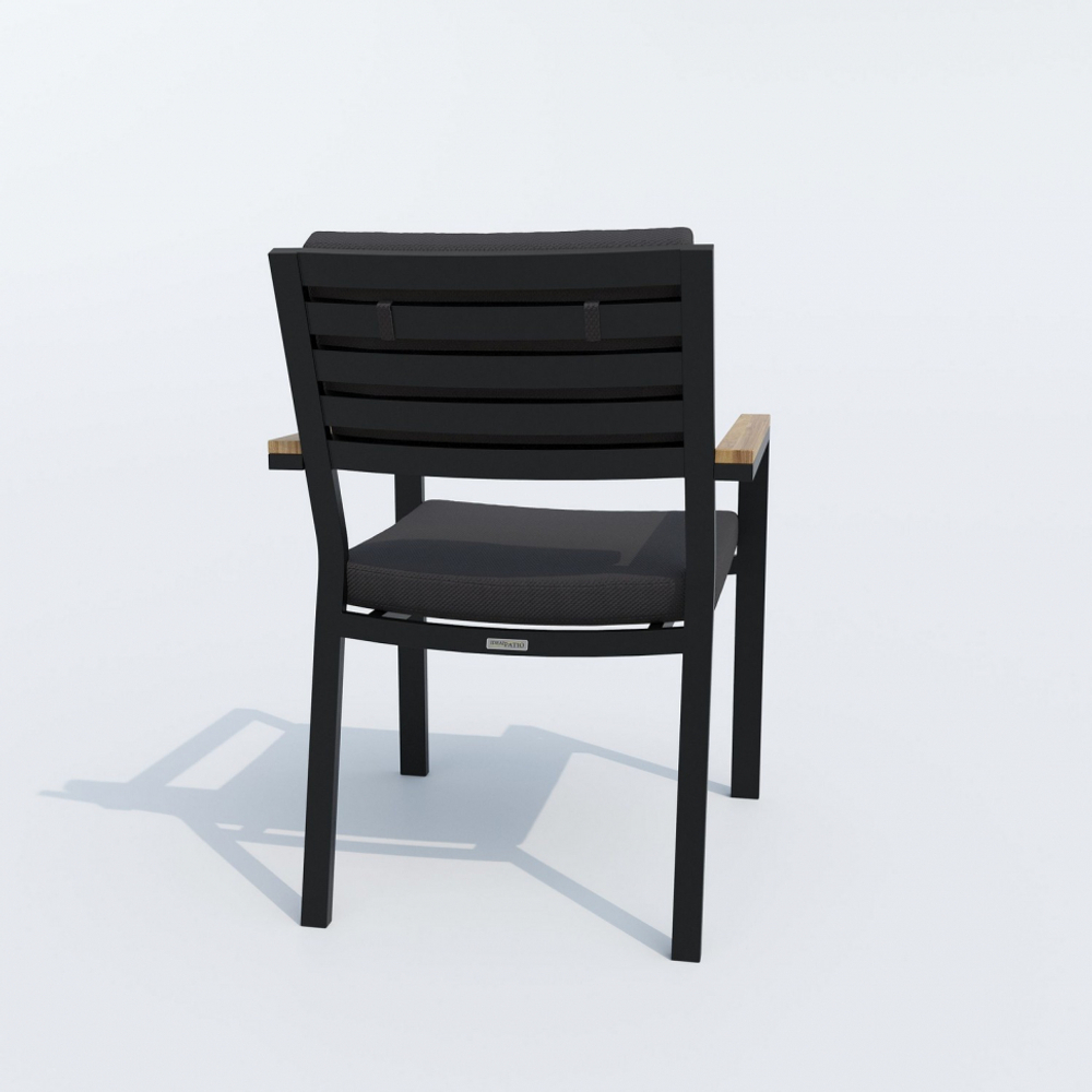 Обеденная группа Ideal Patio ТЕЛЛА  БОНТА каркас карбон, стол тик 180, ткань антрацит