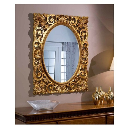 Зеркало овальное в прямоугольной раме