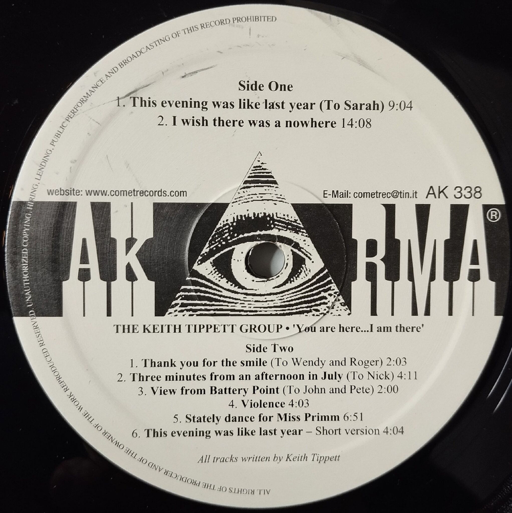 Винтажная виниловая пластинка LP The Keith Tippett Group You Are Here I Am There (Italy 2006)
