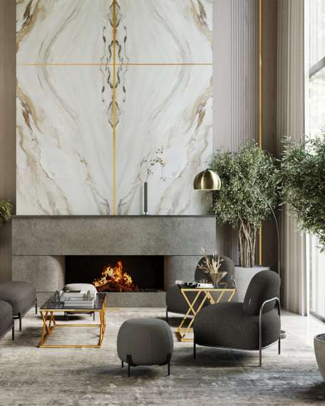 Журнальный стол 55*55 ИНСИГНИЯ золото стекло smoke