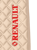 Ковры RENAULT T (автомат) (экокожа, бежевый, бежевый кант, красная вышивка)