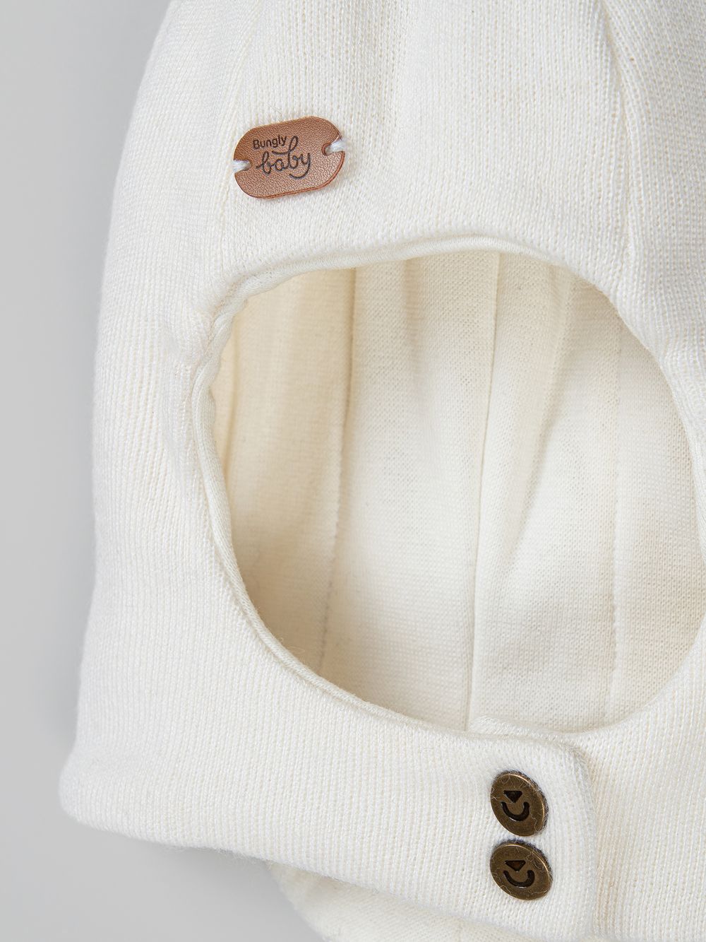 Шлем зимний из смесовой шерсти "Снежок" на кнопках 0+