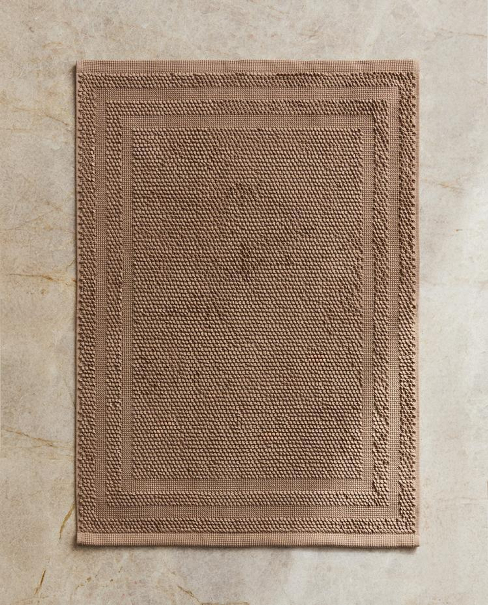 ZARA HOME КОВРИК ДЛЯ ВАННОЙ ИЗ ХЛОПКА С АНТИСКОЛЬЗЯЩЕЙ ПОВЕРХНОСТЬЮ, БЕЖЕВЫЙ