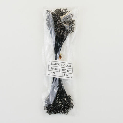 Поводок 1х7 (13кг), Черный (100шт/уп)