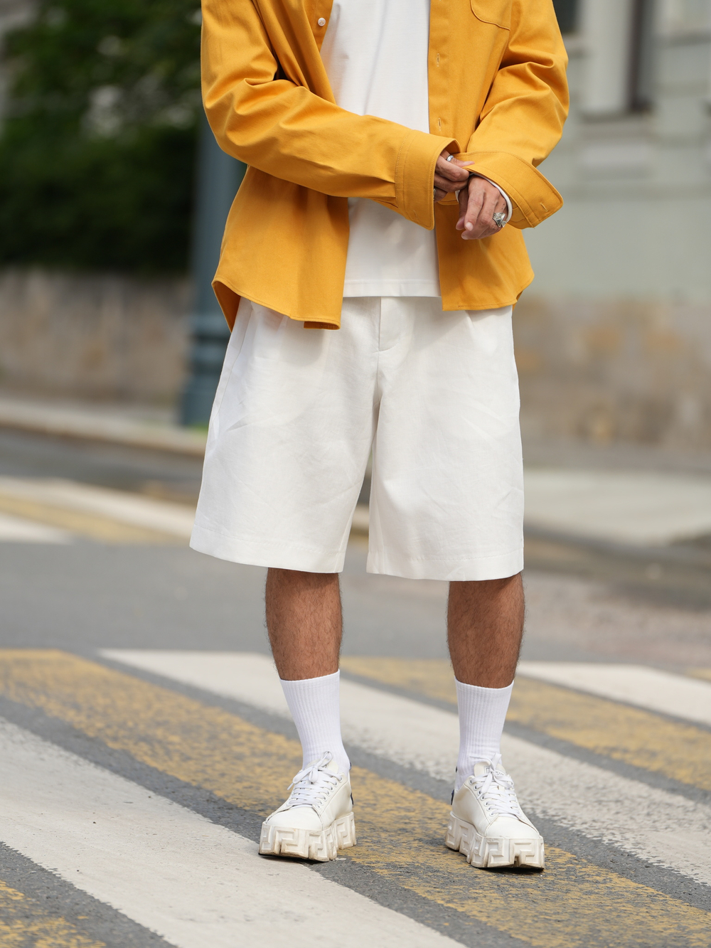 Шорты льняные | white