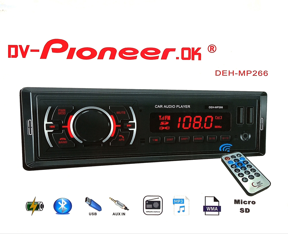 Автомагнитола DV-Pioneer.OK DEH-MP266 Bluetooth