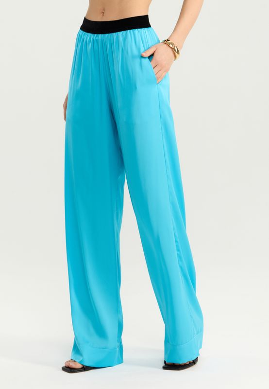 Брюки шелковые на резинке