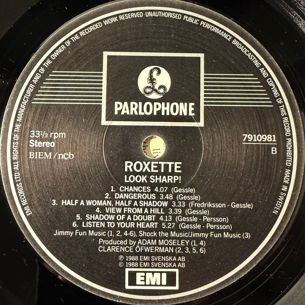 Roxette - Look Sharp! (Швеция 1988г.)