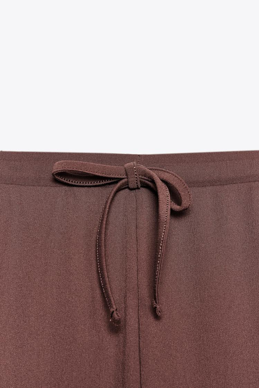 ZARA БРЮКИ STRAIGHT-LEG ИЗ РЕЛЬЕФНОЙ ТКАНИ, КОРИЧНЕВЫЙ