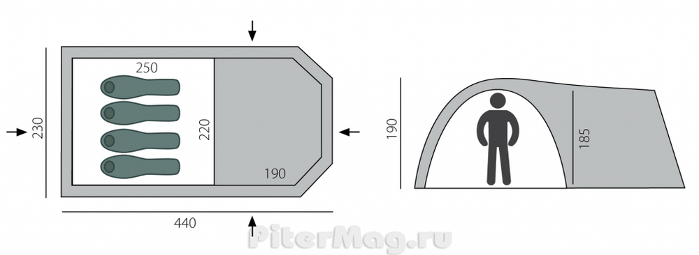 Кемпинговая палатка BTrace Osprey 4 [T0287]