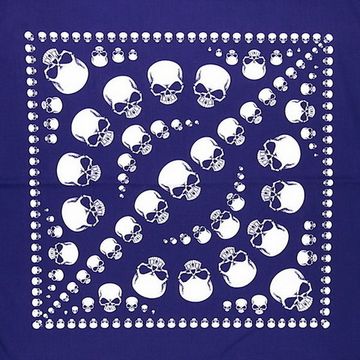 Бандана Черепа диагональ синяя (025)