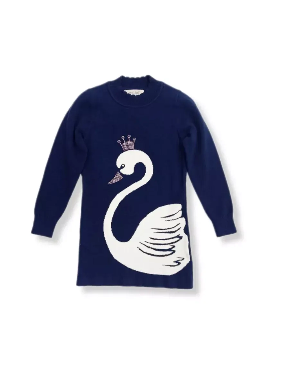 Детская кофта для девочки с лебедем.