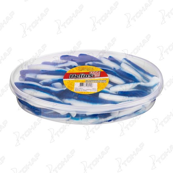 Виброхвост несъедоб. Chubby 3,55&quot;/9 см Blue Sparkles &amp; White 100шт. (HS-4-026-N) Helios