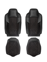 Чехлы Люкс КамАз 5490 K4 с 2014 года (экокожа, черный, черная вставка)