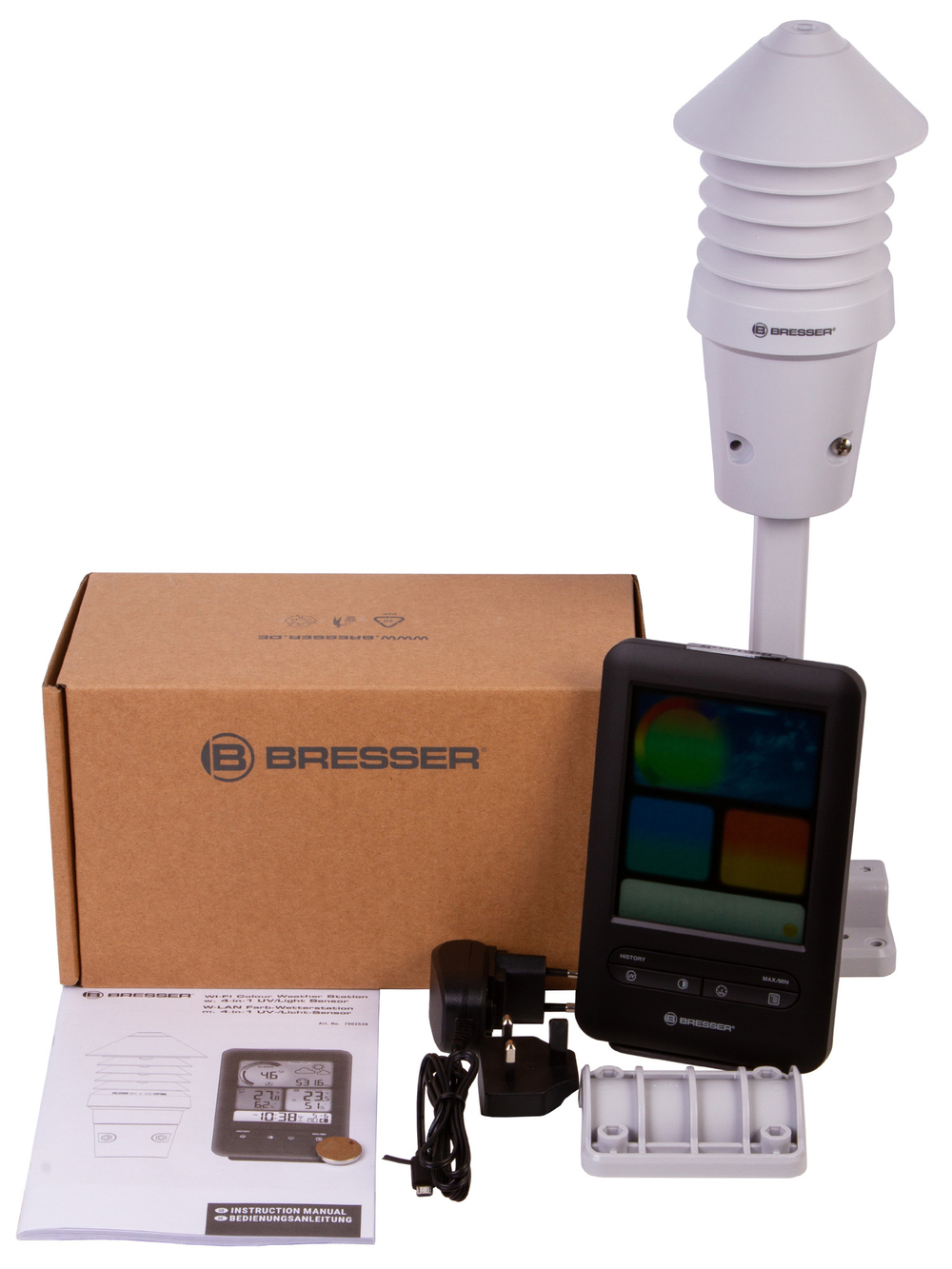 Метеостанция Bresser «4 в 1» Wi-Fi с UV-датчиком и цветным дисплеем