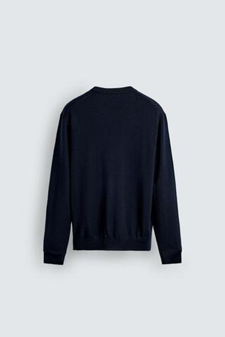 ZARA СВИТЕР ИЗ 100% ШЕРСТИ, МОРСКОЙ СИНИЙ