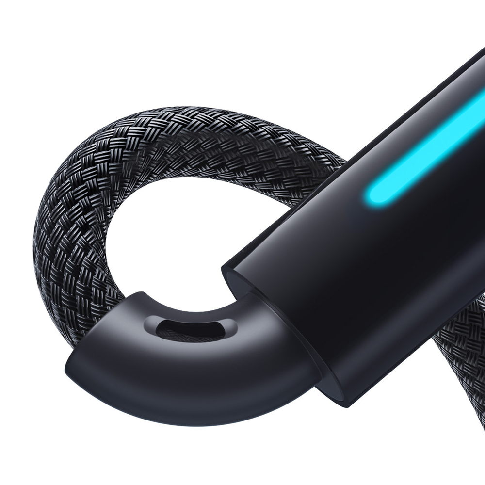 USB-C Кабель Baseus Lit Button-Control Charging+Data 100W 1-2m - Cosmic Black