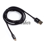 Кабель USB-micro-USB BLAST BMC-114,черный металл штекер, 1,2м круглый черный нейлон