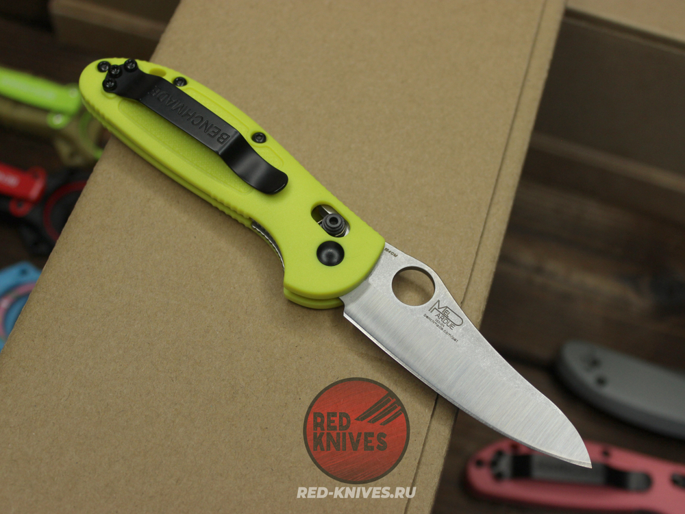 Нож Benchmade 555 Griptilian Mini - салатоый нейлон, клинок стоунвош