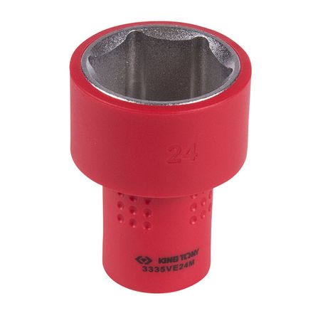 Цена на KING TONY (3335VE24M) Головка торцевая диэлектрическая шестигранная 3/8", 24 мм