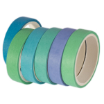 Декоративная клейкая лента Alingar, 0,9 см х 3 м, 6 шт, "Зеленый, синий, фиолетовый", ассорти, узкий, в индивидуальной упаковке
