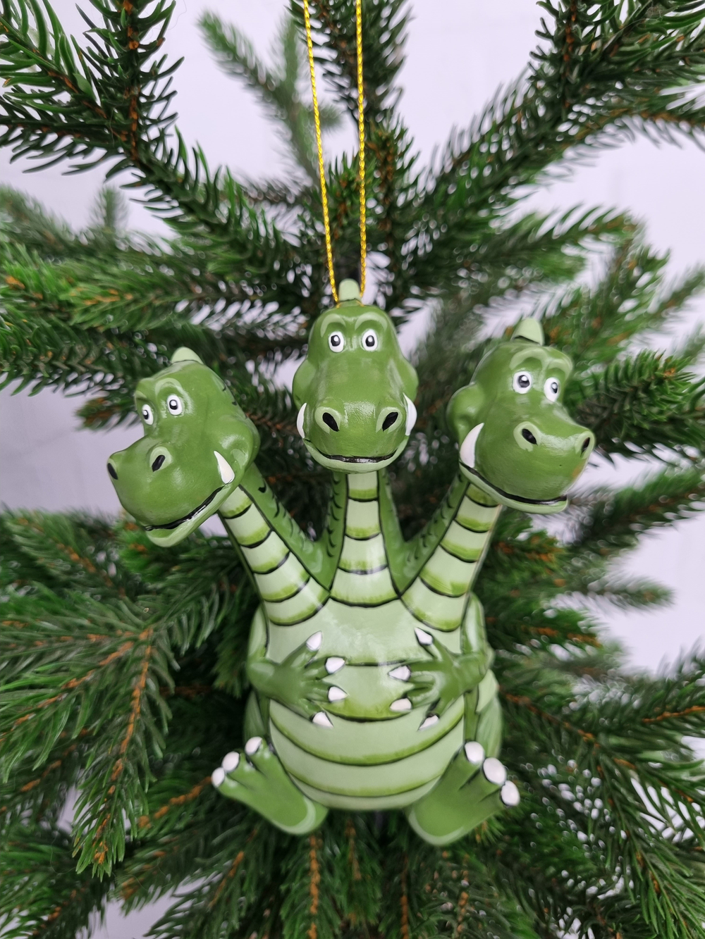 Змей горыныч ёлочная игрушка из фарфора