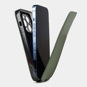 Чехол для iPhone 14 Pro Max из кожи козы, цвета хаки