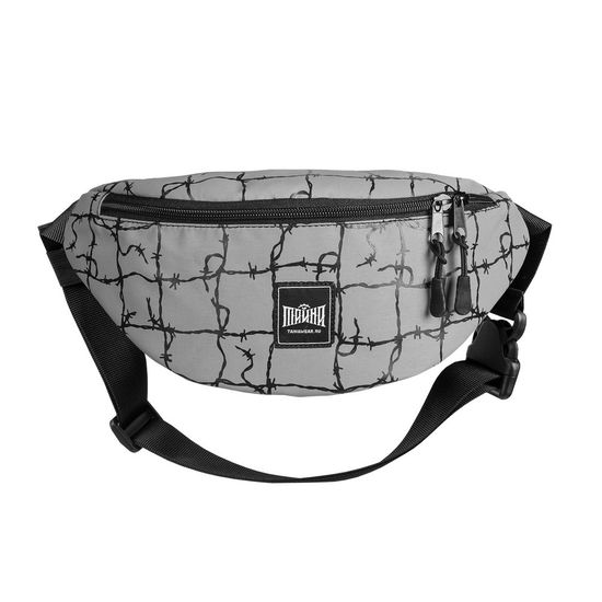Сумка ТАЙНА поясная BLOCK-P Сер./Колючка чер