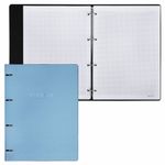 Тетрадь на кольцах БОЛЬШАЯ А4 (240х310 мм), 120 л., под кожу, BRAUBERG VISTA, "Пастельная", 404514