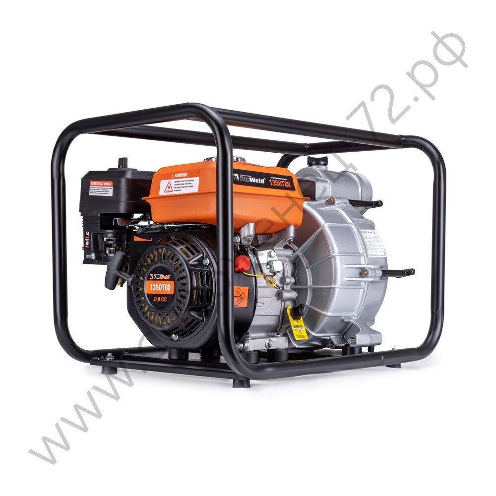 Мотопомпа бензиновая FoxWeld 1350T80 для грязной воды