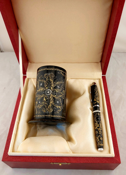 Набор Стакан для ручек "Москва" и шариковая авторуручка с росписью Палех