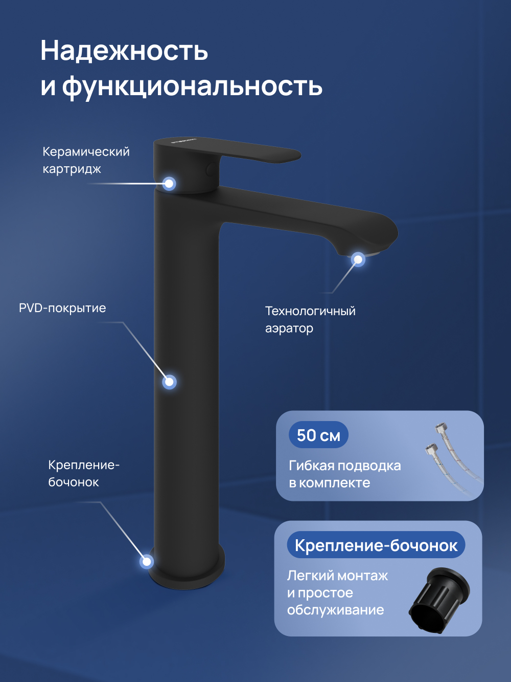 Смеситель для раковины STWORKI Копенгаген S42020BK черный