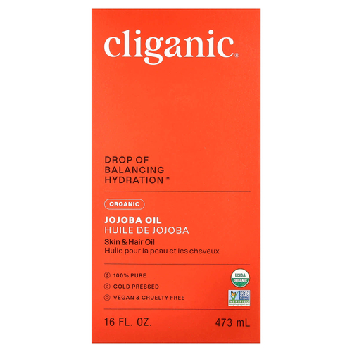Cliganic, органическое масло жожоба, для жирной и комбинированной кожи, 473 мл (16 жидк. унций)