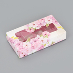 Коробка для 8 конфет «Цветочки», 9.8×17.7×3.5 см